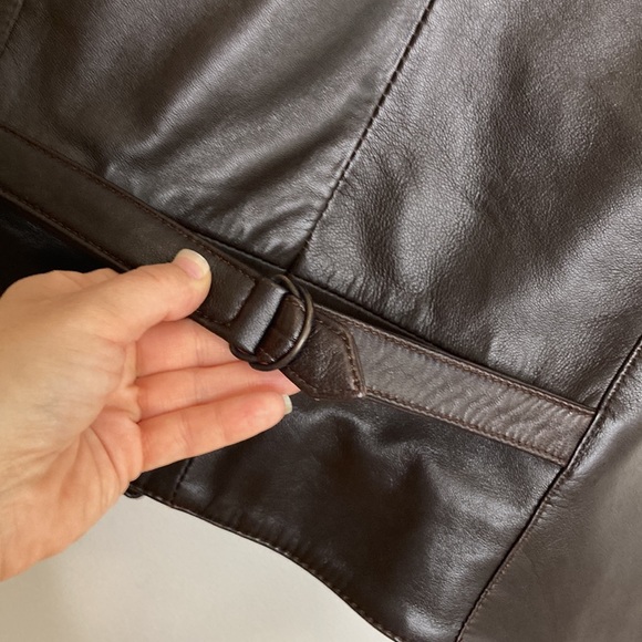 Vintage Leather Vest Mens 36 Brown Button Up Waistcoat Western Olde Hide House - Picture 8 of 15